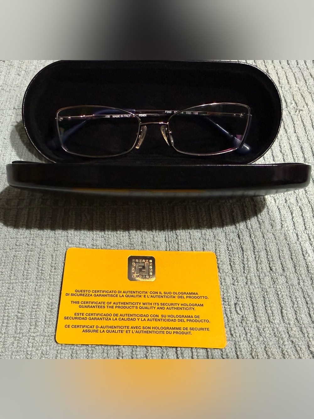 Fendi blue light glasses and case- F960 030 135